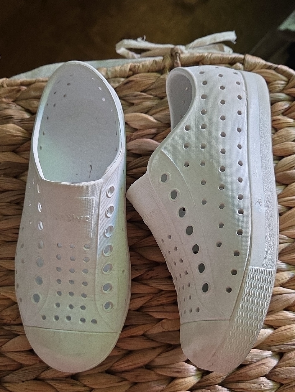 Natives White Slip-On Size 12 Kids
